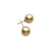 Golden South Sea Pearl Stud Earrings in Yellow Gold - 9.00mm - Image 2