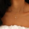 Lauren Joy Mini 0.07 Carats Diamond Disc Necklace in Rose Gold - 18 Inches - Image 3