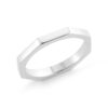 Chicago Classic Plain Geometric Stackable Ring in White Gold - Image 2