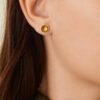 Jaipur Citrine Stud Earrings in Yellow Gold - Image 3