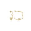 Chicago Classic Diamond Hoop Earrings in Yellow Gold - Medium Model - Image 2