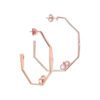 Chicago Classic Diamond Hoop Earrings in Rose Gold - Grande Model - Image 2
