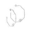 Chicago Classic Diamond Hoop Earrings in White Gold - Grande Model - Image 2