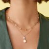 Siviglia Diamond Set and Gold Two Bead Pendant - Image 4