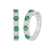 0.72 Carat Emerald & 0.54 Carat Diamond Earrings in White Gold - Image 2
