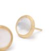 Jaipur Mother Of Pearl Stud Earrings in Yellow Gold - Image 3
