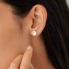 Jaipur Mother Of Pearl Stud Earrings in Yellow Gold - Image 4