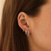 0.09 Carat DRD Mini Huggie Earrings in White Gold - Image 4