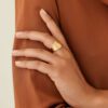 Lunaria Narrow Ring in Yellow Gold - Image 3