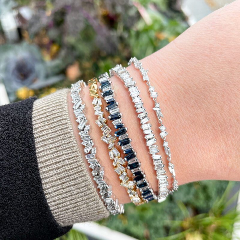 Classic Fireworks 1.20 Carat Baguette Diamond Bangle Bracelet in Yellow Gold