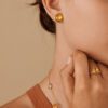 Jaipur Citrine Large Stud in Yellow Gold - Image 3