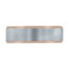 Two Tone Satin Center with Bevelled Edge in White and Rose Gold Wedding Band (7.0mm) - Image 2