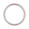 Two Tone Satin Center with Bevelled Edge in White and Rose Gold Wedding Band (7.0mm) - Image 5