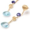 Paradise Iolite and Blue Topaz Single Strand Earrings in Yellow Gold - Image 3