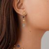 Paradise Iolite and Blue Topaz Single Strand Earrings in Yellow Gold - Image 4
