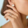 Jaipur Mother of Pearl Large Stud in Yellow Gold - Image 6