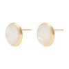Jaipur Mother of Pearl Large Stud in Yellow Gold - Image 3