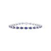 6.21 Carat Sapphire and Diamond Tennis Bracelet in White Gold - Image 3