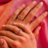 Poppy Rae Large Pebble Stackable Ring in Rose Gold - Image 3