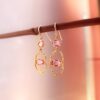 Tulum Pink Sapphire Dangle Earring in Yellow Gold - Image 4
