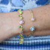 Wild Child Blue and Pink Sapphire Bangle Bracelet in Yellow Gold - Image 3
