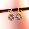 Wild Child 11.5mm Blue Sapphire Drop Earring in Yellow Gold - Image 3
