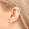 1.10 Carat Round Brilliant Cut Diamond Stud Earrings in White Gold - Image 3