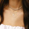 Lauren Joy Large 0.23 Carats Diamond Disc Pendant Necklace in White Gold - 16 Inches - Image 4