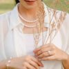Graduated Akoya A1 Pearl Strand Necklace in White Gold - 7x9mm - Image 3