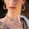 Oro Classic Large Door Knocker Drop Earrings in Yellow Gold - Image 4