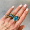 Heather 0.04 Carats Diamond Heart Fluted Oval Signet Ring in Yellow Gold - Image 3