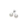 Akoya Cultured A+ Pearl Stud Earrings in White Gold - 7.5mm - Image 2