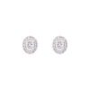 0.82 Carat Oval Diamond Halo Stud Earrings in White Gold - Image 2