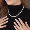 Akoya 8x7.5mm A+ Pearl Strand Necklace in White Gold - 18 Inches - Image 3