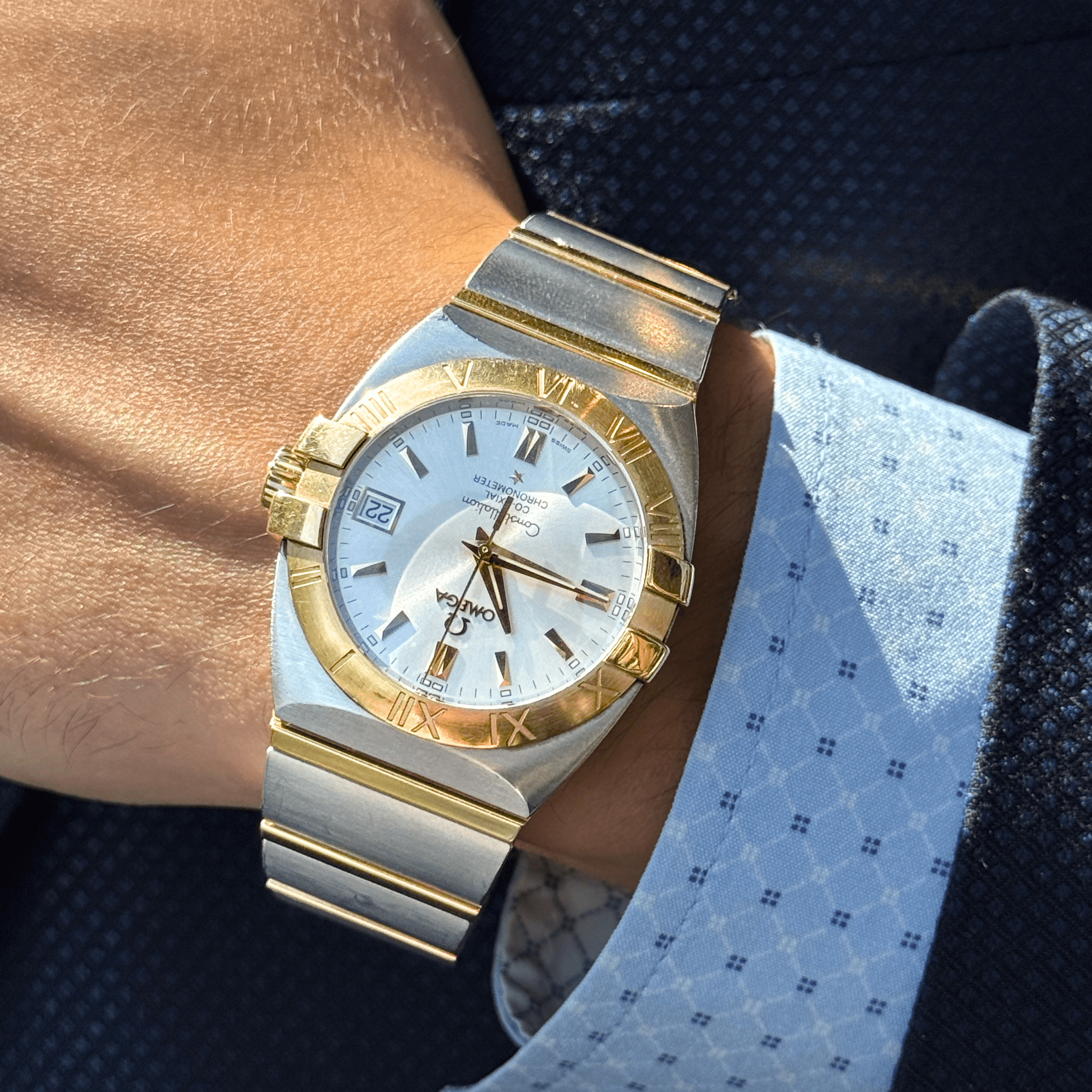 Constellation Double Eagle Chronometer on Steel / Yellow Gold Bracelet - Men's - Pre-Owned - Image 6