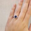 1.70 Round Ceylon Sapphire with Diamond Twist PavÃ© Halo Ring in Platinum - Image 5