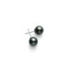 Black South Sea A+ Pearl Stud Earrings in White Gold - 9mm - Image 2