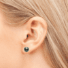 Black South Sea A+ Pearl Stud Earrings in White Gold - 9mm - Image 4