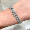 9.35 Carats Diamond 3-Row Flower Bracelet in White Gold (F / VS) - Image 4