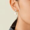 Siviglia Mother of Pearl and 0.20 Carats Diamond Two Drop Earrings in Yellow Gold - Image 4