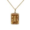 21.47 Carat Emerald-cut Citrine Halo Pendant in Yellow Gold - Image 2