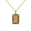 21.47 Carat Emerald-cut Citrine Halo Pendant in Yellow Gold - Image 3