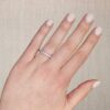 0.65 Carats Prong-set Diamond Wedding Band in Platinum (D-F / VS) - Image 5