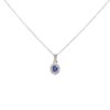 0.49 Carat Oval-shape Blue Sapphire and 0.33 Carats Halo Pendant in White Gold - Image 2