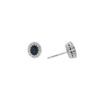 0.88 Carats Oval-shape Blue Sapphires with 0.33 Carats Diamond Halo Studs in White Gold - Image 2