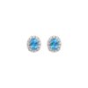 2.70 Carats Aquamarine with 0.98 Carats Halo Stud in White Gold (G / VS) - Image 2