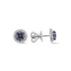 1.50 Carat Tanzanite Diamond Halo Stud Earrings in White Gold - Image 3