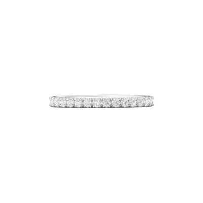Brilliant cut French set Diamond Wedding Ring in White Gold