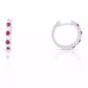 Alternating 0.40 Carat Ruby and Diamond Hinged Hoops in White Gold - Image 2