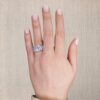 3 Row Round Brilliant Cut Diamond Wedding Ring in Platinum - Image 6
